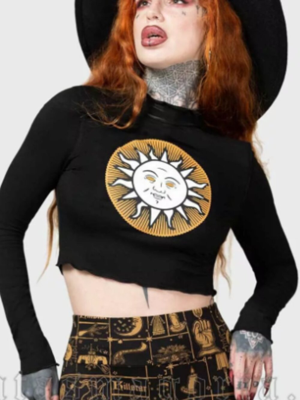 Killstar XS Fading Light Long Sleeve Top Goth Sun